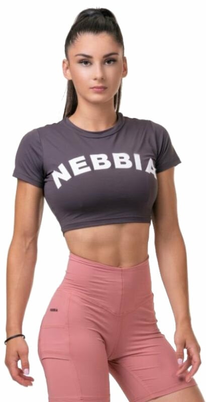 Fitness T-Shirt Nebbia Short Sleeve Sporty Crop Top Marron XS Fitness T-Shirt