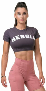 Fitness T-Shirt Nebbia Short Sleeve Sporty Crop Top Marron XS Fitness T-Shirt - 1