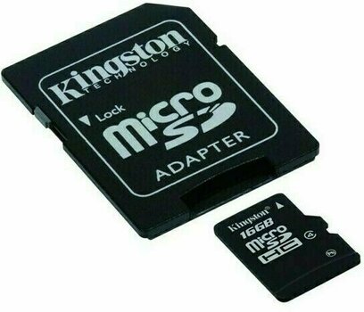 Cartão de memória Kingston 16GB Micro SecureDigital (SDHC) Card Class 4 w SD Adapter - 1