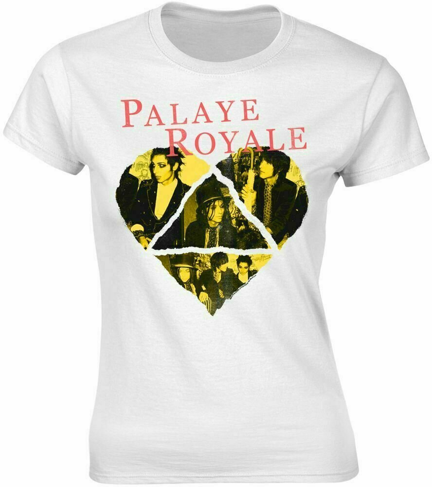 Риза Palaye Royale Риза Heart Жените бял S