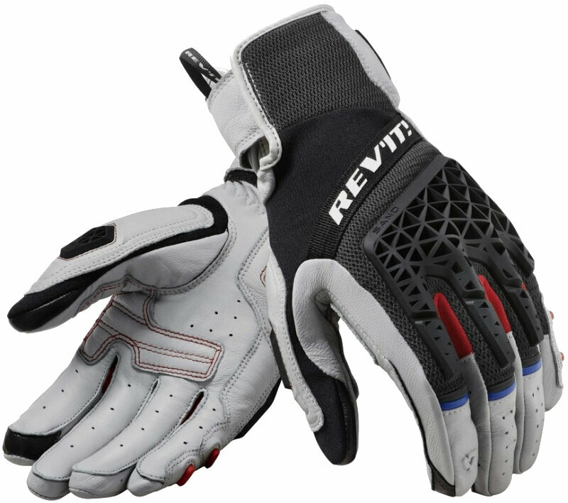 Δερμάτινα Γάντια Μηχανής Rev'it! Gloves Sand 4 Light Grey/Black 4XL Δερμάτινα Γάντια Μηχανής