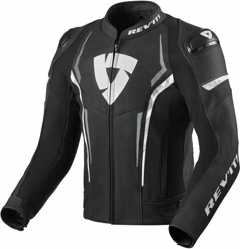 Leather Jacket Rev'it! Glide Black/White 48 Leather Jacket