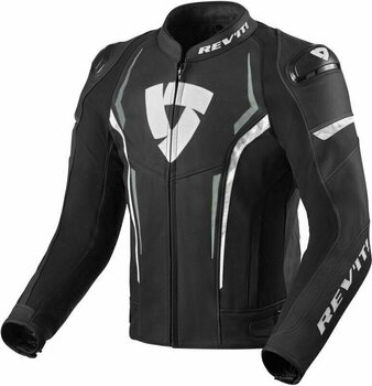 Leather Jacket Rev'it! Glide Black/White 58 Leather Jacket - 1