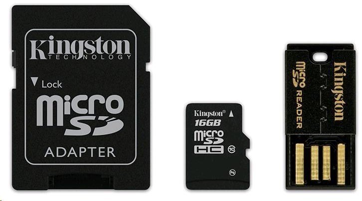 Pomnilniška kartica Kingston 16GB microSDHC Memory Card Gen 2 Class 10 Mobility Kit