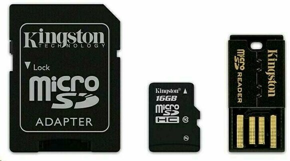 Memory Card Kingston 16GB microSDHC Memory Card Gen 2 Class 10 Mobility Kit - 1