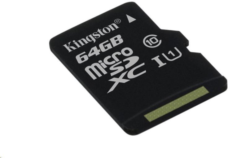 Hukommelseskort Kingston 64GB Micro SecureDigital (SDXC) Card Class 10 UHS-I