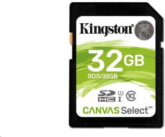 Memory Card Kingston 32GB Canvas Select UHS-I SDHC Memory Card