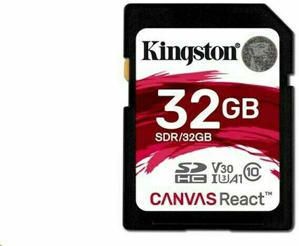 Karta pamięci Kingston 32GB Canvas React UHS-I SDHC Memory Card - 1