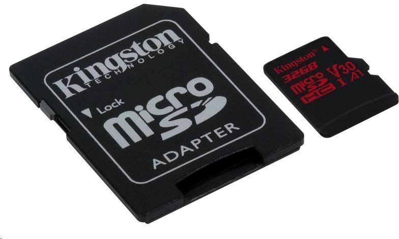 Pomnilniška kartica Kingston 32GB Canvas React UHS-I microSDHC Memory Card w SD Adapter