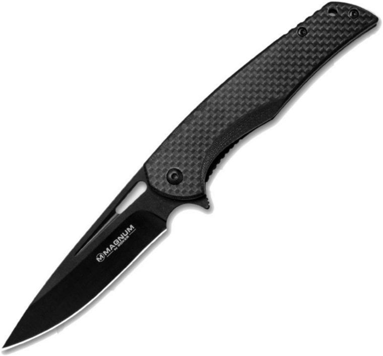 Hunting Folding Knife Magnum Black Carbon 01RY703 Hunting Folding Knife