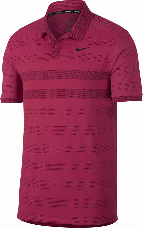 Polo Shirt Nike Zonal Cooling Striped Mens Polo Shirt Rush Pink/Black XL
