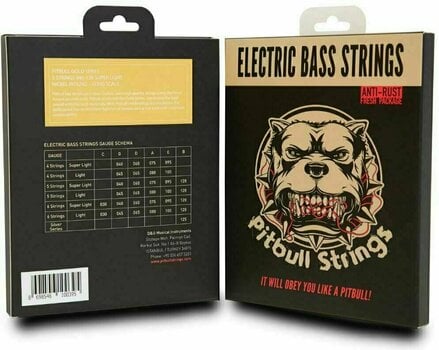 Struny pro 5-strunnou baskytaru Pitbull Strings GEB-5 SL 40-125 Bass Super Light - 1