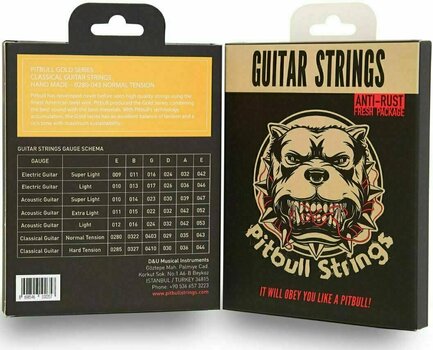 Cordes nylon Pitbull Strings GCG HM 0285-044 Classical Guitar Hard Tension - 1