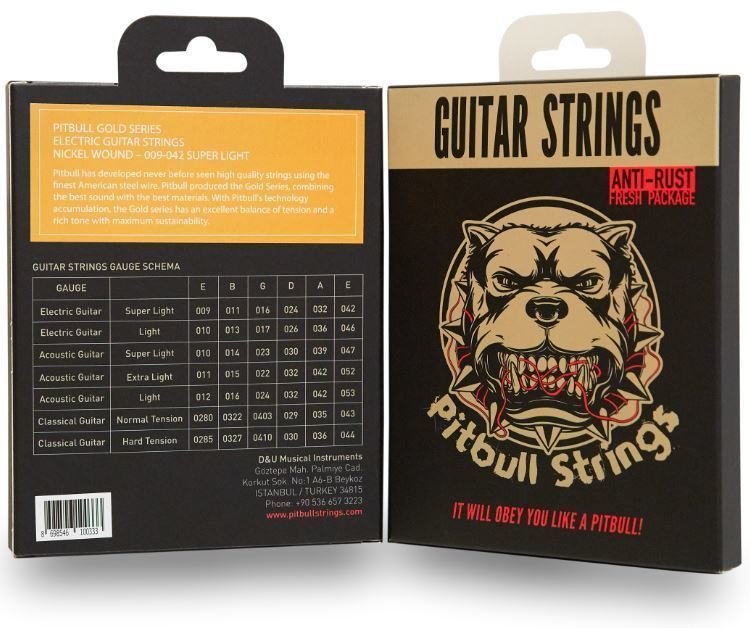 Cordes pour guitares électriques Pitbull Strings GEG SL 09-42 Electric Guitar Super Light