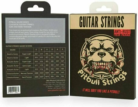 Cordes nylon Pitbull Strings SCG 0285-044 Classical Guitar Hard Tension - 1