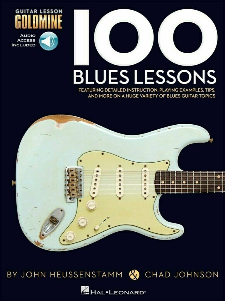 Gitár és basszusgitár kották Hal Leonard Chad Johnson/John Heussenstamm: 100 Blues Lessons Kotta
