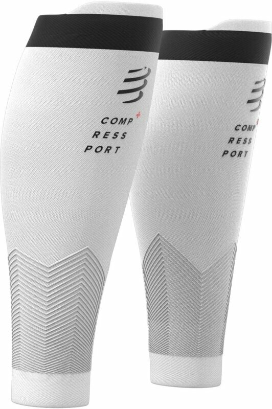 Kuitwarmers voor hardlopen Compressport R2V2 Calf Sleeves White T1 Kuitwarmers voor hardlopen