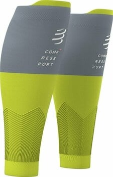 Borjútakarók futóknak Compressport R2V2 Calf Sleeves Lime/Grey T1 Borjútakarók futóknak - 1