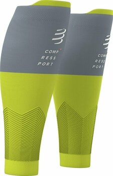 Borjútakarók futóknak Compressport R2V2 Calf Sleeves Lime/Grey T2 Borjútakarók futóknak - 1