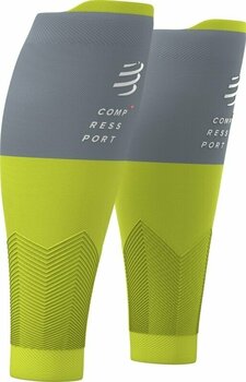 Vadskydd för löpare Compressport R2V2 Calf Sleeves Lime/Grey T3 Vadskydd för löpare - 1