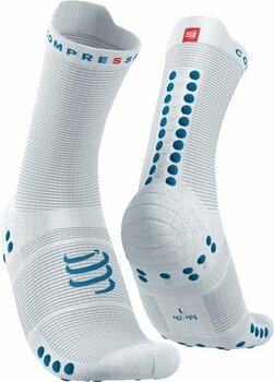 Calcetines para correr Compressport Pro Racing Socks v4.0 Run High White/Fjord Blue T1 Calcetines para correr - 1