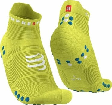 Calcetines para correr Compressport Pro Racing Socks v4.0 Run Low Primerose/Fjord Blue T2 Calcetines para correr - 1