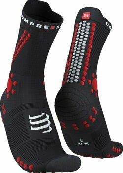 Löparstrumpor Compressport Pro Racing Socks v4.0 Trail Black/Red T2 Löparstrumpor - 1