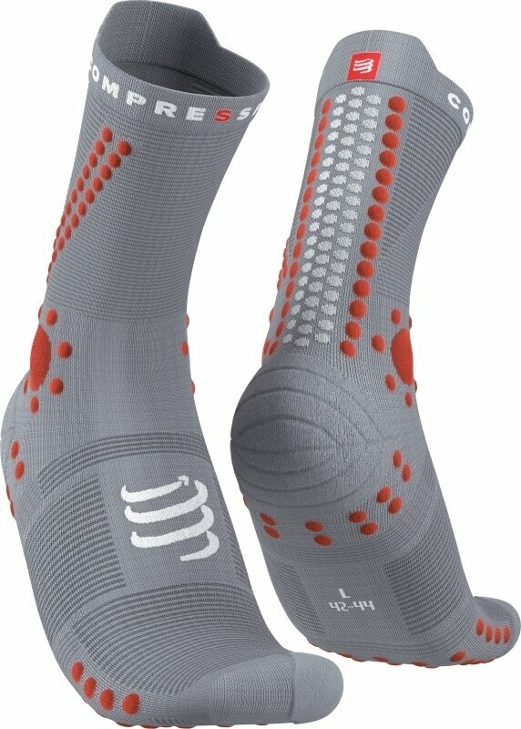 Löparstrumpor Compressport Pro Racing Socks v4.0 Trail Alloy/Orangeade T1 Löparstrumpor