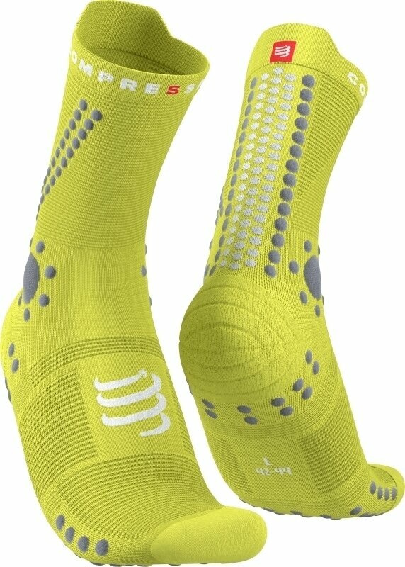 Löparstrumpor Compressport Pro Racing Socks v4.0 Trail Primerose/Alloy T3 Löparstrumpor