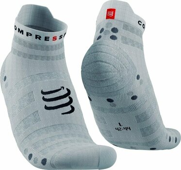 Löparstrumpor Compressport Pro Racing Socks v4.0 Ultralight Run Low White/Alloy T2 Löparstrumpor - 1