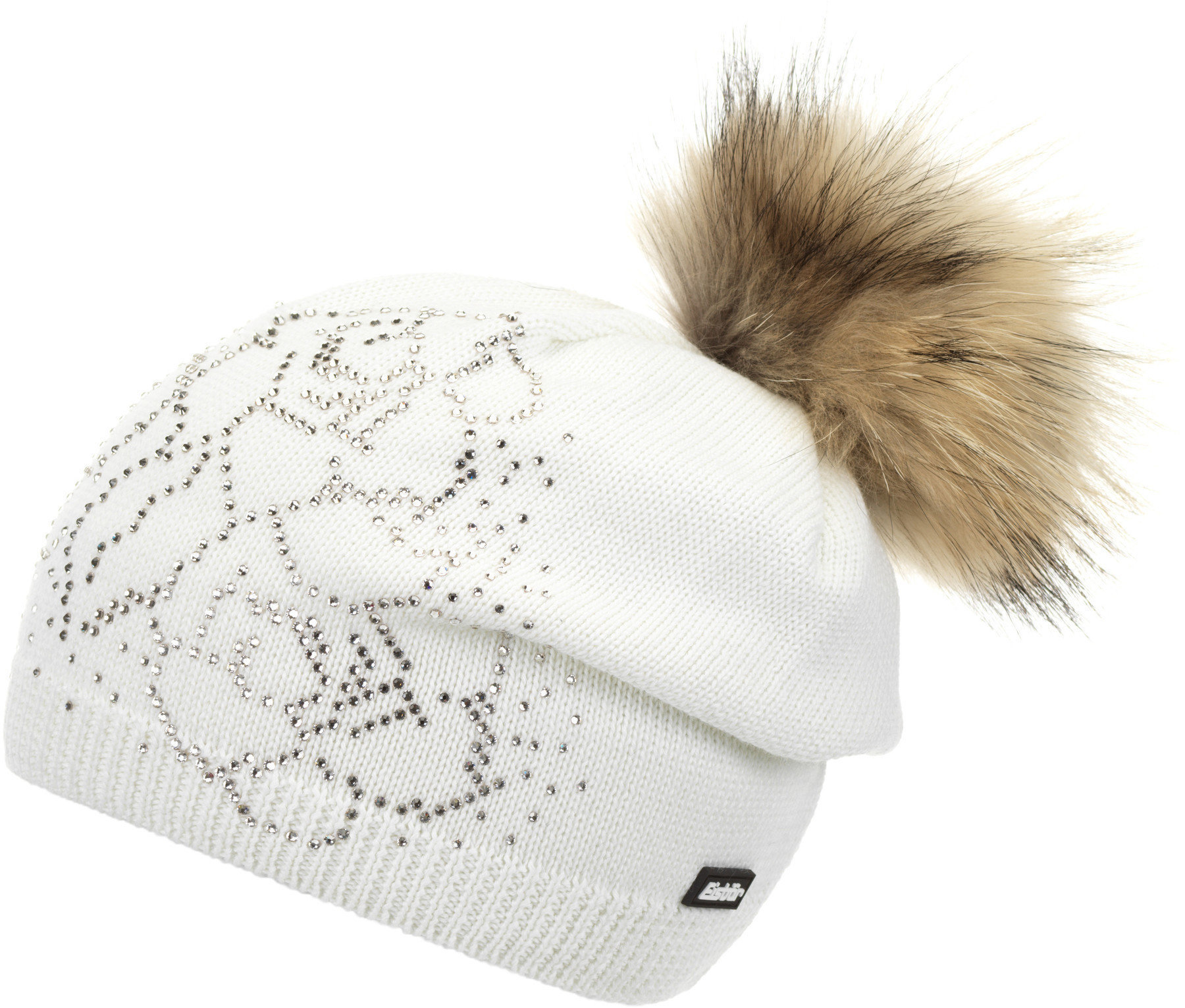 Zimowa czapka Eisbär Ria Fur Crystal Womens White