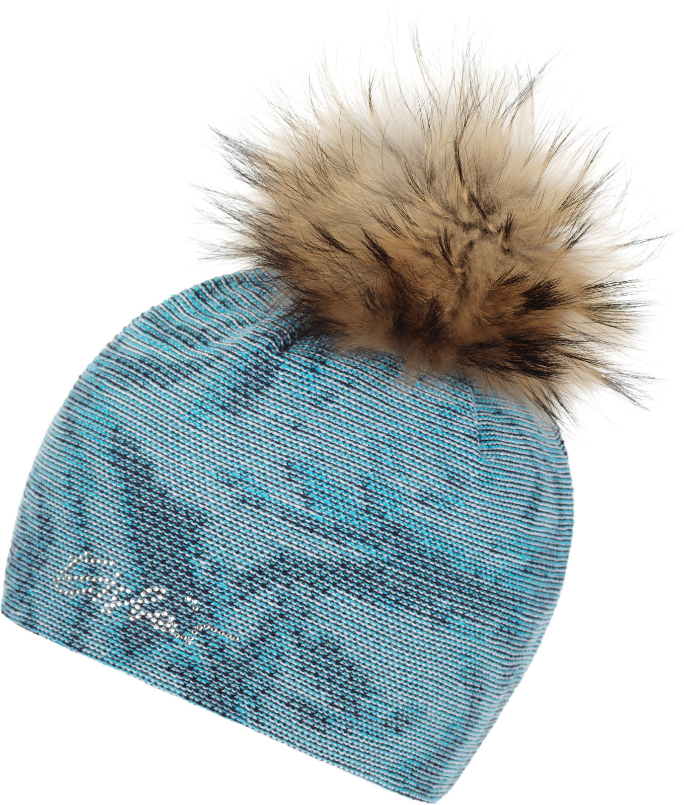 Ski Beanie Eisbär Rumer Fur Crystal Dark Blue/Azure/White UNI Ski Beanie