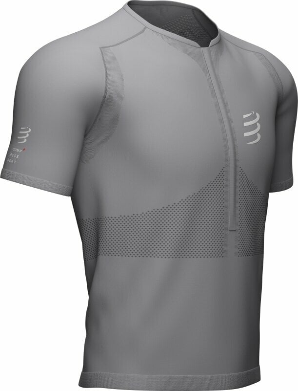 Majica za trčanje s kratkim rukavom Compressport Trail Half-Zip Fitted SS Top Alloy S Majica za trčanje s kratkim rukavom