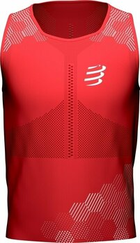 Laufunterhemd Compressport Pro Racing Singlet M Red/White S Laufunterhemd - 1