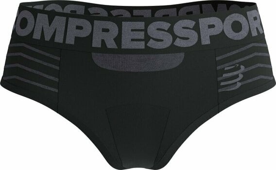 Running underwear Compressport Seamless Boxer W Black/Grey M Running underwear - 1