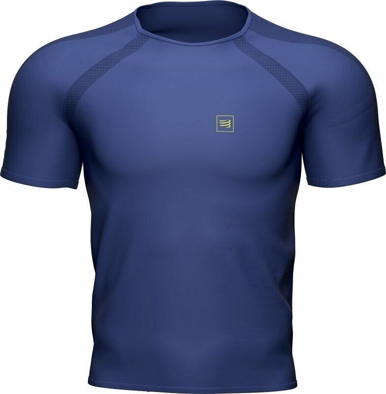 Løbe t-shirt med korte ærmer Compressport Training SS Tshirt M Sodalite/Primerose M Løbe t-shirt med korte ærmer
