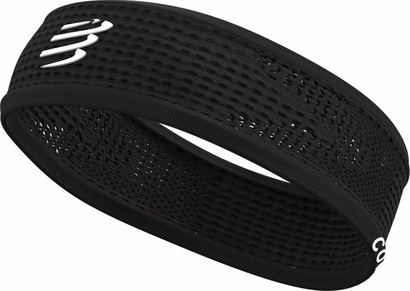 Pannband för löpning Compressport Thin Headband On/Off Black UNI Pannband för löpning