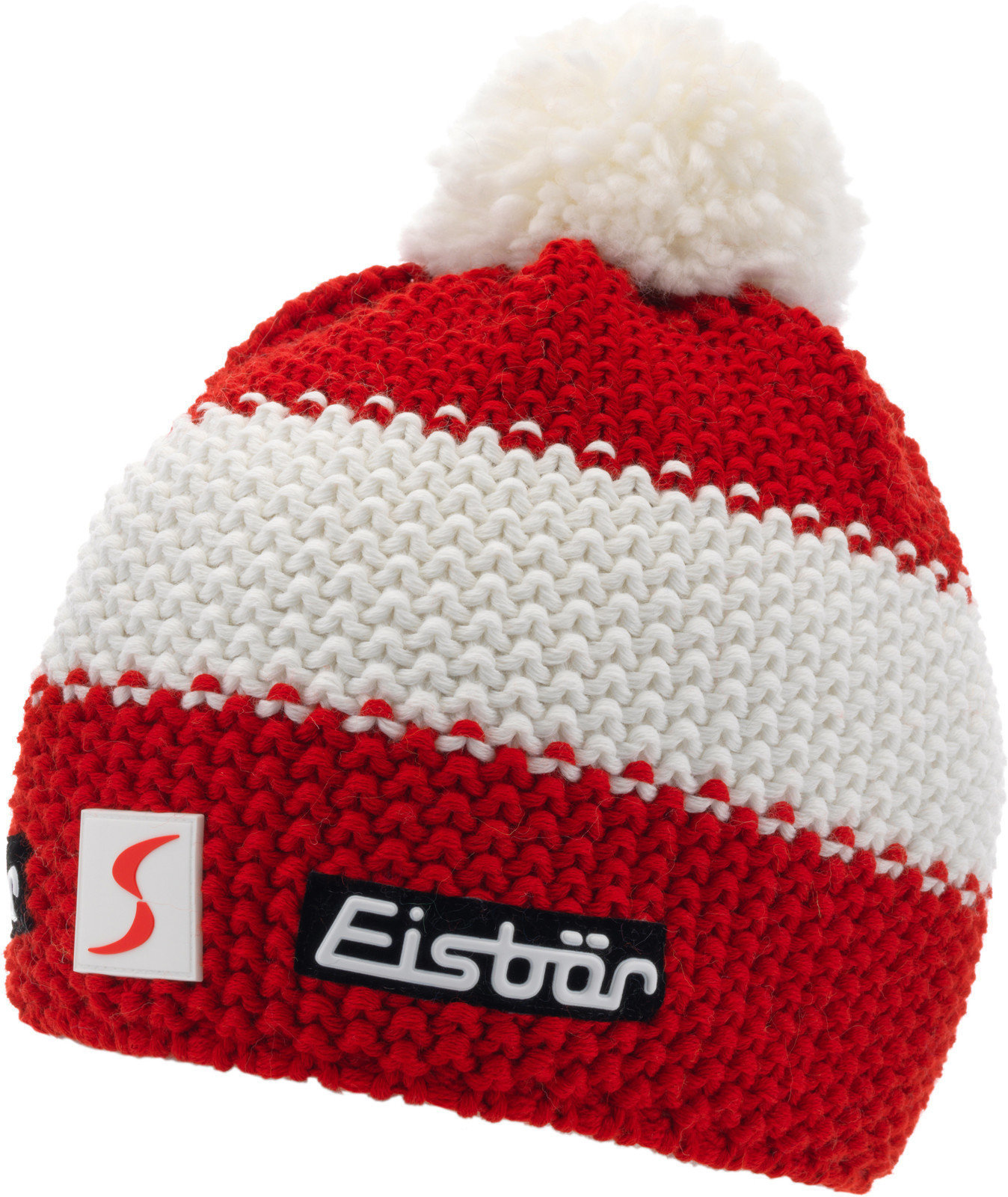 Шапка за ски Eisbär Star Pompon SP Beanie Red/White/Red UNI Шапка за ски
