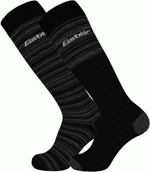 СКИ чорапи Eisbär Ski Comfort 2 Pack Black/Grey 35-38 - 1