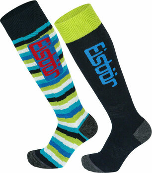 Lyžiarske ponožky Eisbär Jr Comfort 2 Navy/Lime Lyžiarske ponožky - 1