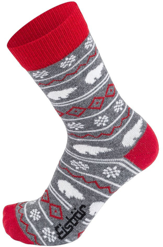 Κάλτσες Σκι Eisbär Lifestyle Jacquard Grey/White-Grey/Red 39-42 Κάλτσες Σκι