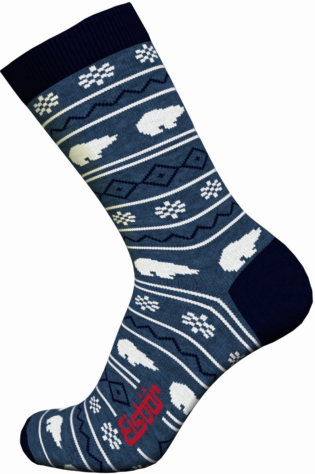 Ski Socken Eisbär Lifestyle Jacquard Avio/Navy-Grey/White 39-42 Ski Socken