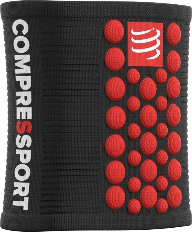 Armvärmare för löpning Compressport Sweatbands 3D.Dots Black/Red UNI Armvärmare för löpning