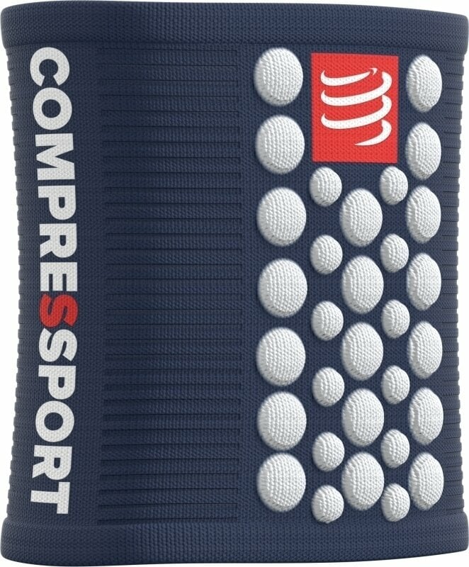 Bežecké návleky na ruky Compressport Sweatbands 3D.Dots Blue/White UNI Bežecké návleky na ruky