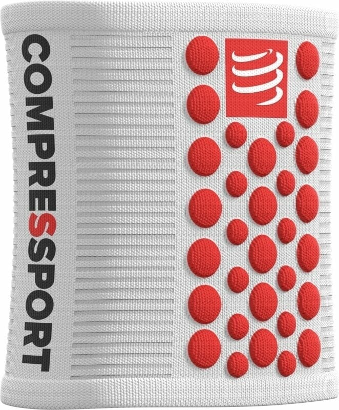 Laufende Armstulpen Compressport Sweatbands 3D.Dots White/Red UNI Laufende Armstulpen