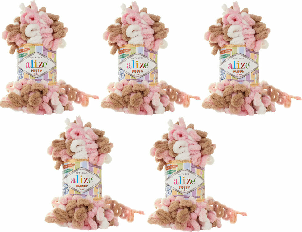Fios para tricotar Alize Puffy Color SET 6046