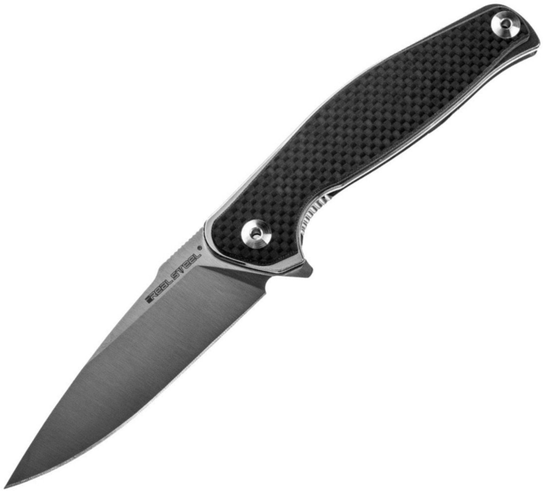 Fällbara knivar för jakt Real Steel E771 G10+Carbonfibre Satin Fällbara knivar för jakt