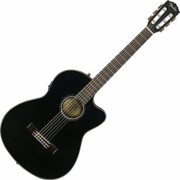 Elektro-klasszikus gitár Fender CN-140SCE WN 4/4 Fekete - 1
