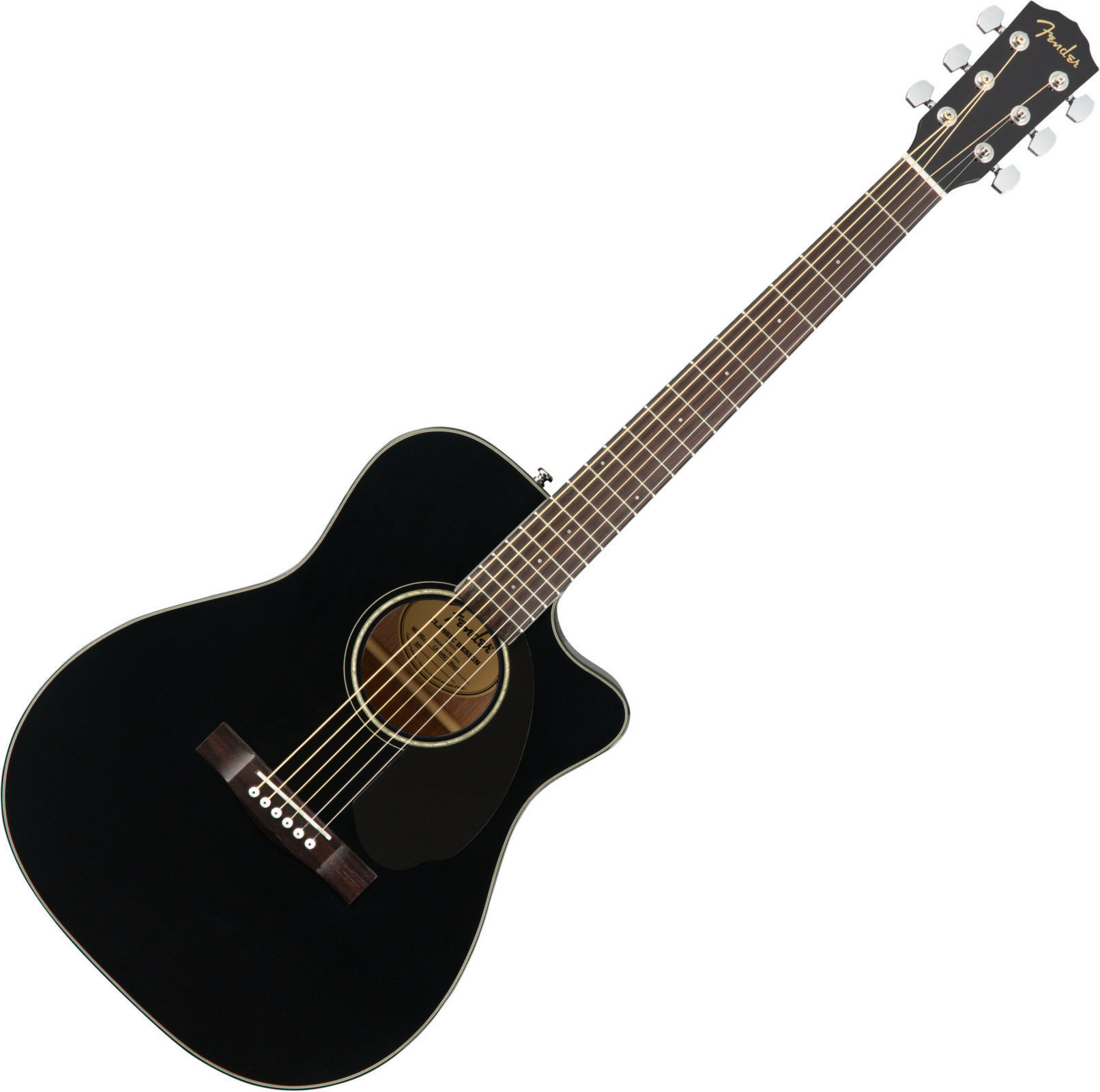 Jumbo elektro-akoestische gitaar Fender CC-60SCE Concert Zwart