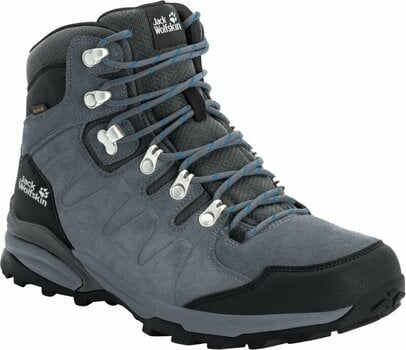 Mens Outdoor Shoes Jack Wolfskin Refugio Texapore Mid Grey/Black 44,5 Mens Outdoor Shoes - 1